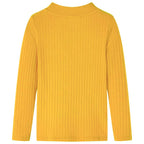Vidaxl kindershirt met lange mouwen geribd 116 donker okerkleurig