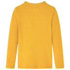 VidaXL Kindershirt met lange mouwen geribd 140 donker okerkleurig