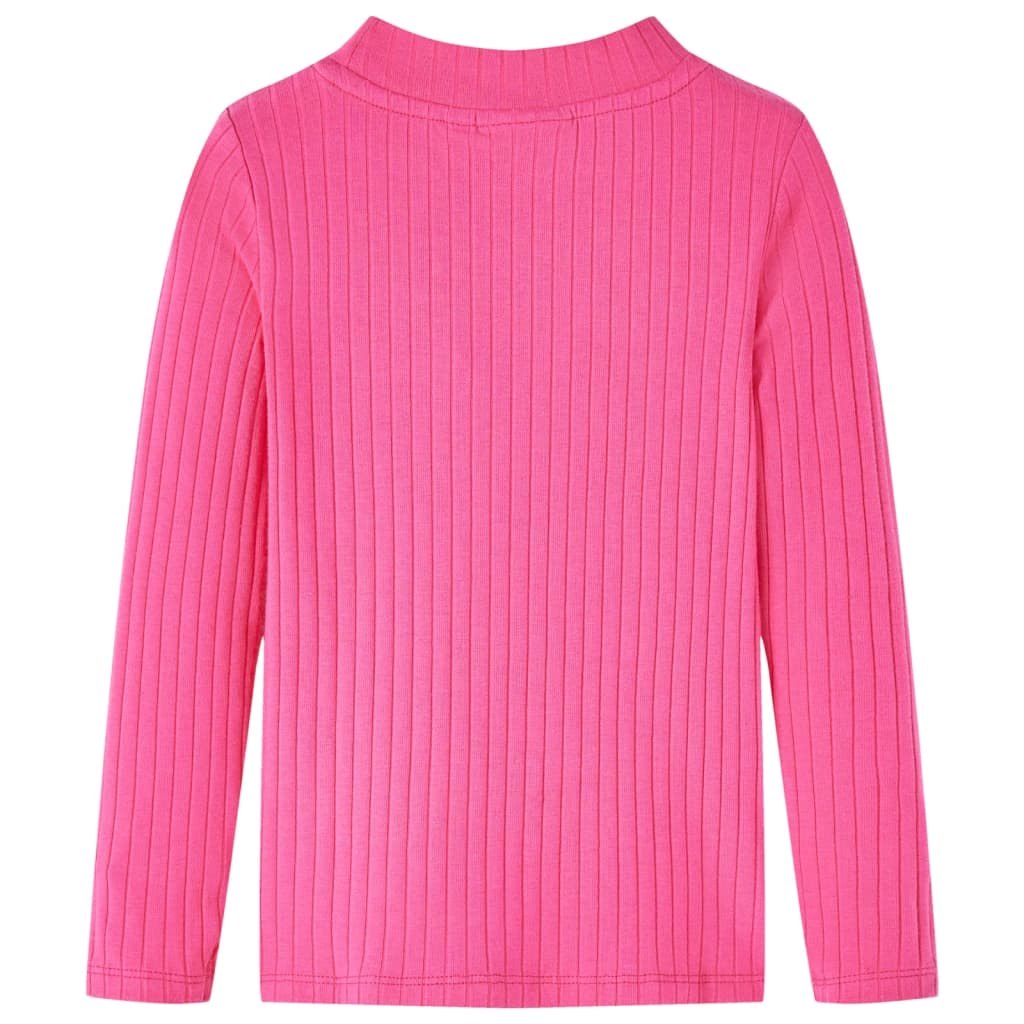 Vidaxl kindershirt met lange mouwen geribd 104 felroze