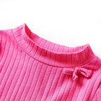 Vidaxl kindershirt met lange mouwen geribd 104 felroze