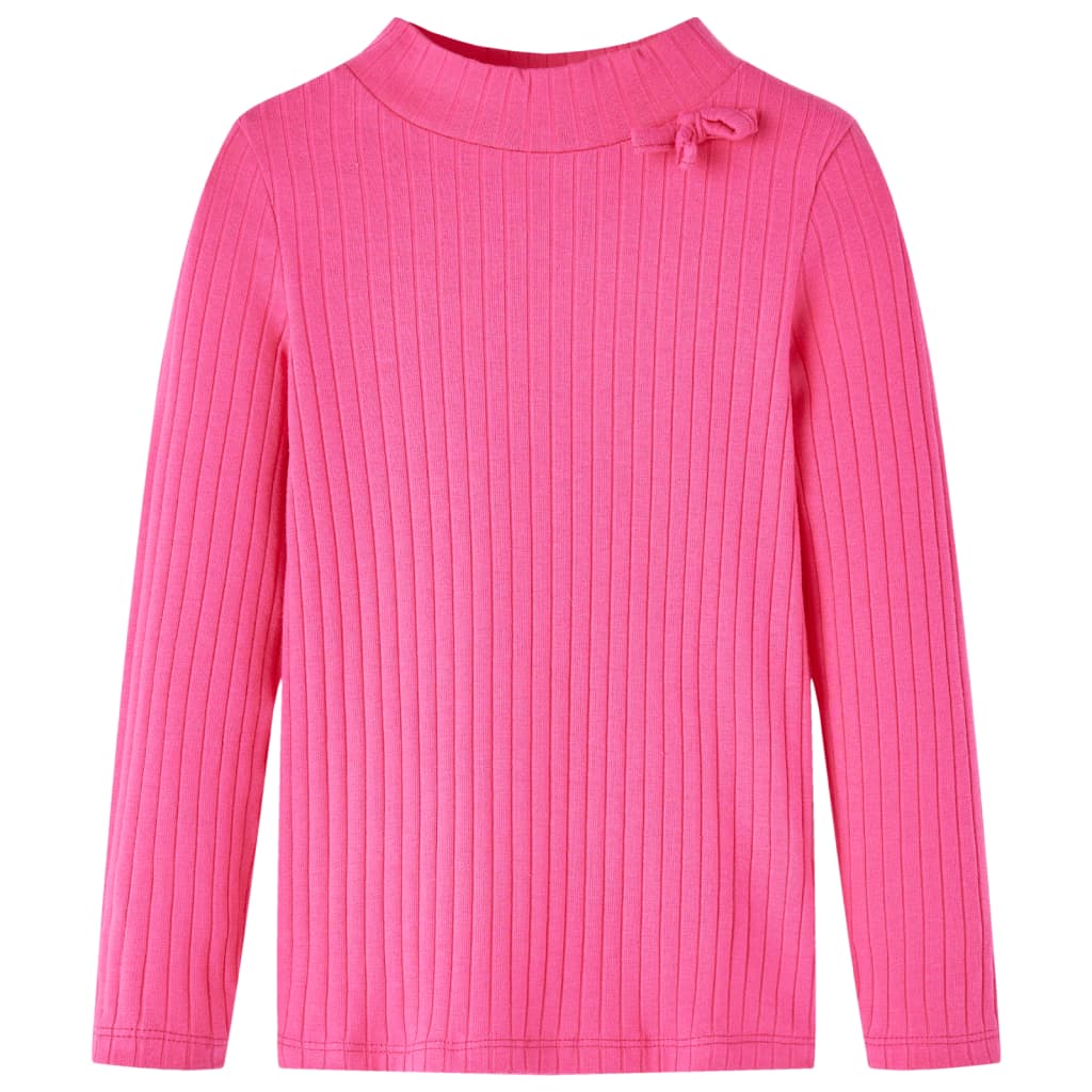 Vidaxl kindershirt met lange mouwen geribd 128 felroze