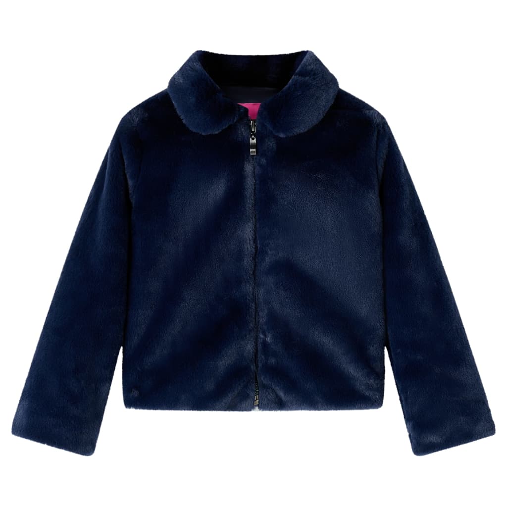 Vidaxl kinderjas 92 kunstvacht marinekleur