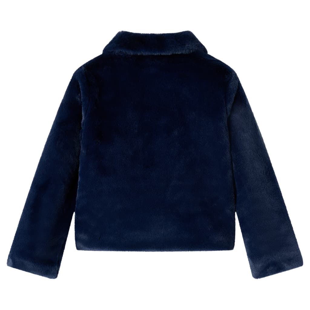 Vidaxl kinderjas 92 kunstvacht marinekleur