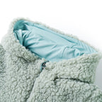 Vidaxl kinderjas met capuchon teddy 104 kunstvacht mintgroen