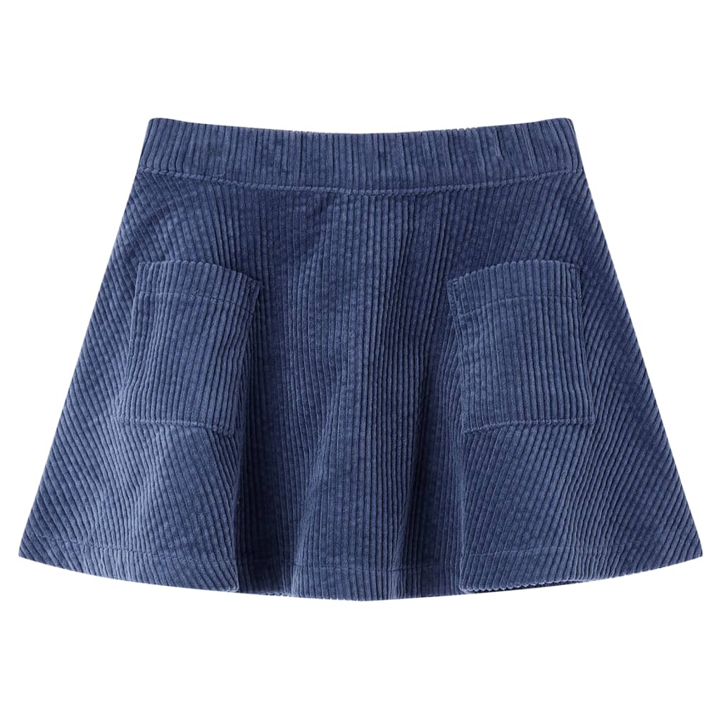 VidaXL Kinderrok met zakken ribfluweel 140 marineblauw