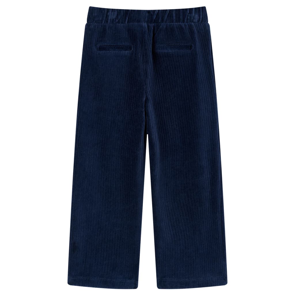 VidaXL Kinderbroek 128 ribfluweel marineblauw
