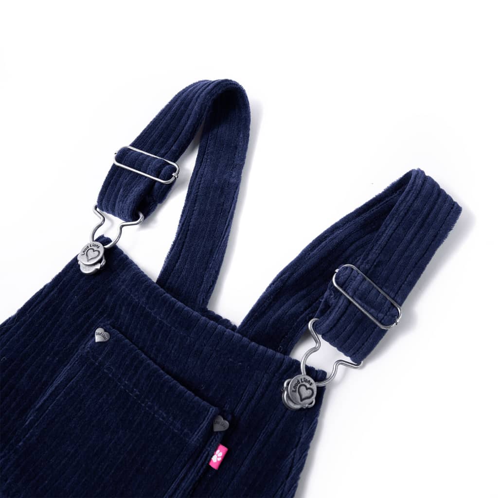 Vidaxl kindertuinjurk 116 ribfluweel marineblauw