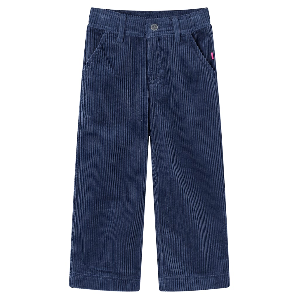 Vidaxl kinderbroek 104 ribfluweel marineblauw