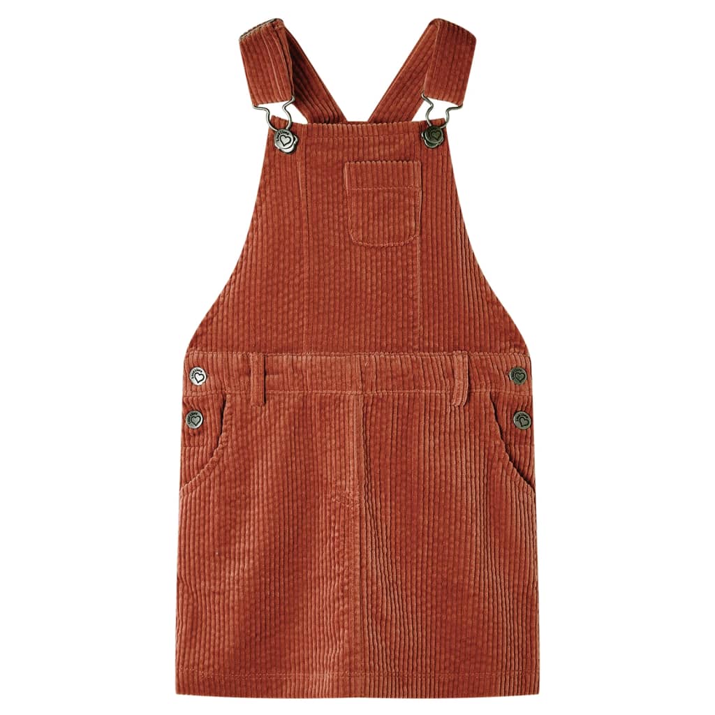 VidaXL Kindertuinjurk 140 ribfluweel cognackleurig