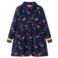 Vidaxl kinderjurk met lange mouwen 116 marineblauw