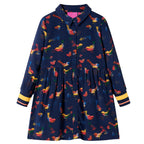 Vidaxl kinderjurk met lange mouwen 116 marineblauw