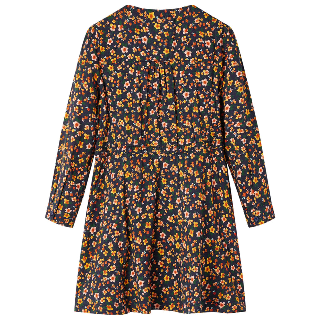 Vidaxl kinderjurk met lange mouwen 92 marineblauw
