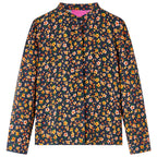 Vidaxl kinderoverhemd met bandkraag 128 marineblauw