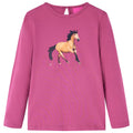Vidaxl kindershirt met lange mouwen 92 frambooskleurig