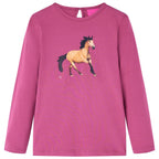 Vidaxl kindershirt met lange mouwen 140 frambooskleurig