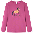 Vidaxl kindershirt met lange mouwen 116 frambooskleurig
