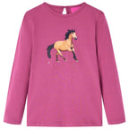 VidaXL Kindershirt met lange mouwen 128 frambooskleurig