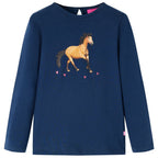 VidaXL Kindershirt met lange mouwen 140 marineblauw