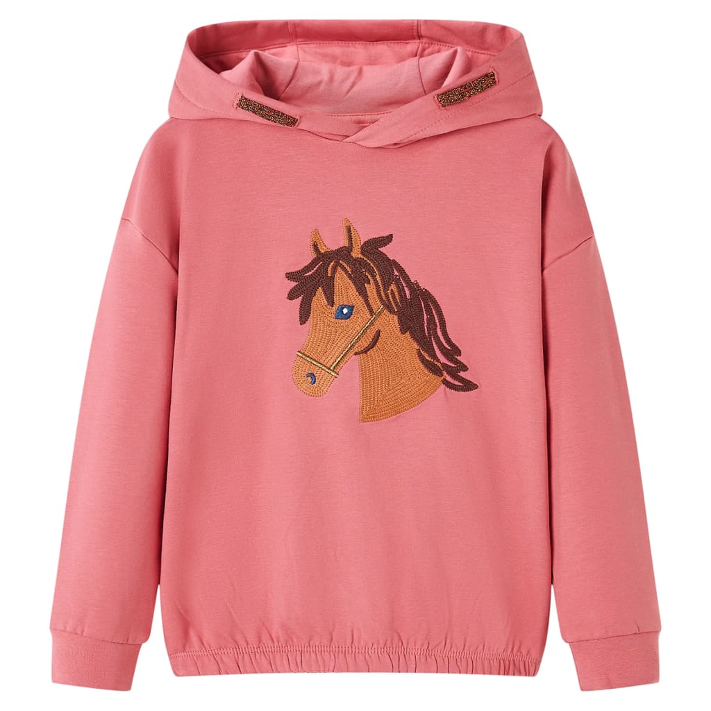 Vidaxl kindertrui met capuchon 128 oudroze
