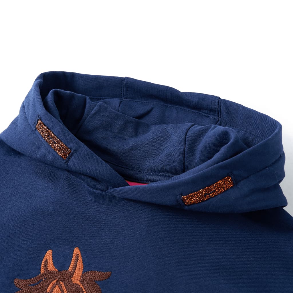 Vidaxl kindertrui met capuchon 104 marineblauw