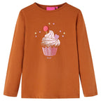 Vidaxl kindershirt met lange mouwen 92 cognackleurig