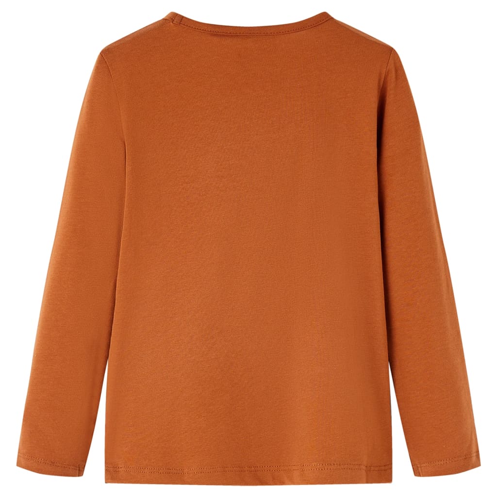 Vidaxl kindershirt met lange mouwen 92 cognackleurig