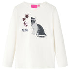 Vidaxl kindershirt met lange mouwen 128 ecru