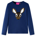 VidaXL Kindershirt met lange mouwen 140 marineblauw