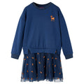 Vidaxl kinderjurk met lange mouwen 92 marineblauw