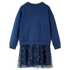 VidaXL Kinderjurk met lange mouwen 140 marineblauw