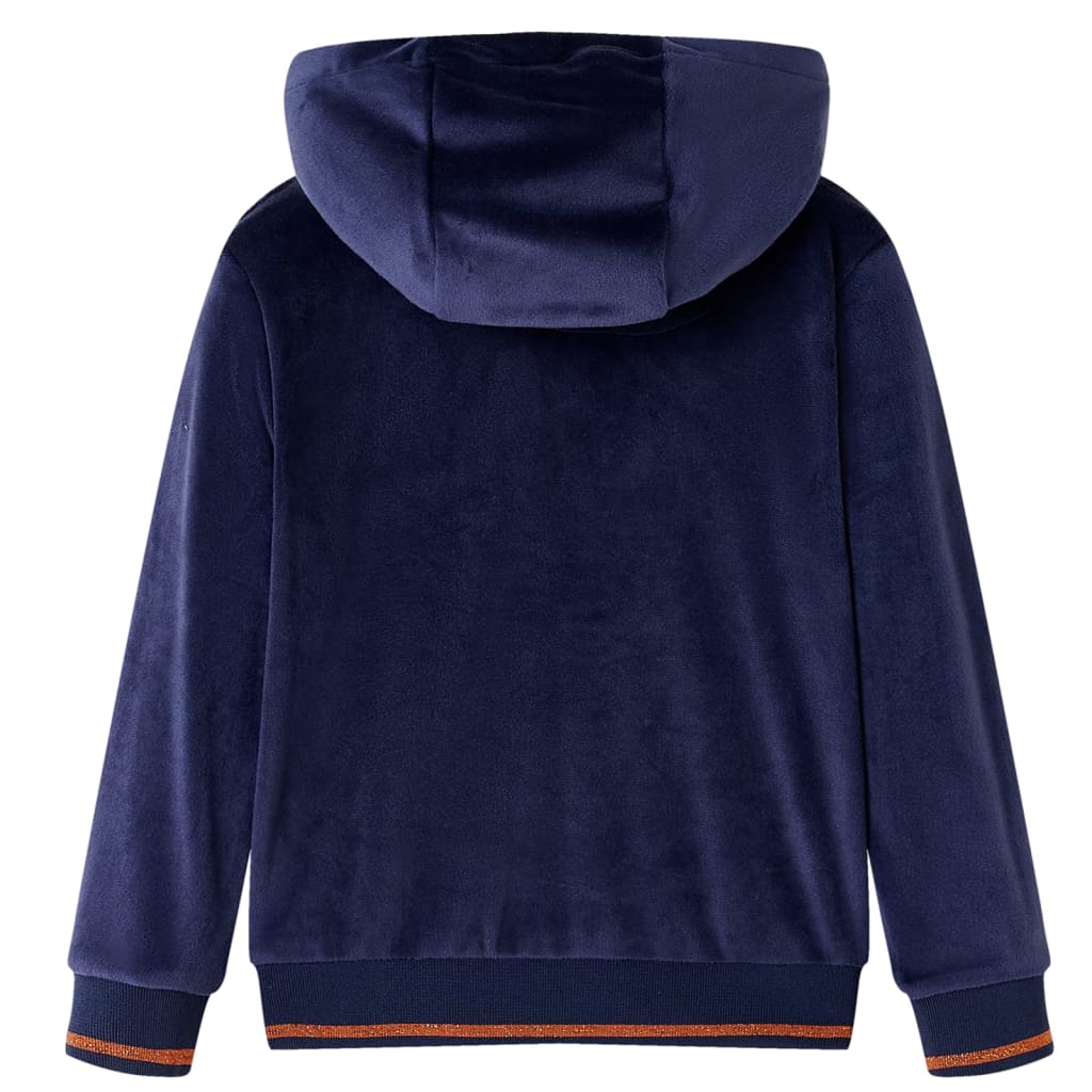 Vidaxl kinderjas met capuchon 104 marineblauw