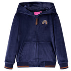 Vidaxl kinderjas met capuchon 128 marineblauw