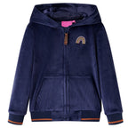 Vidaxl kinderjas met capuchon 140 marineblauw