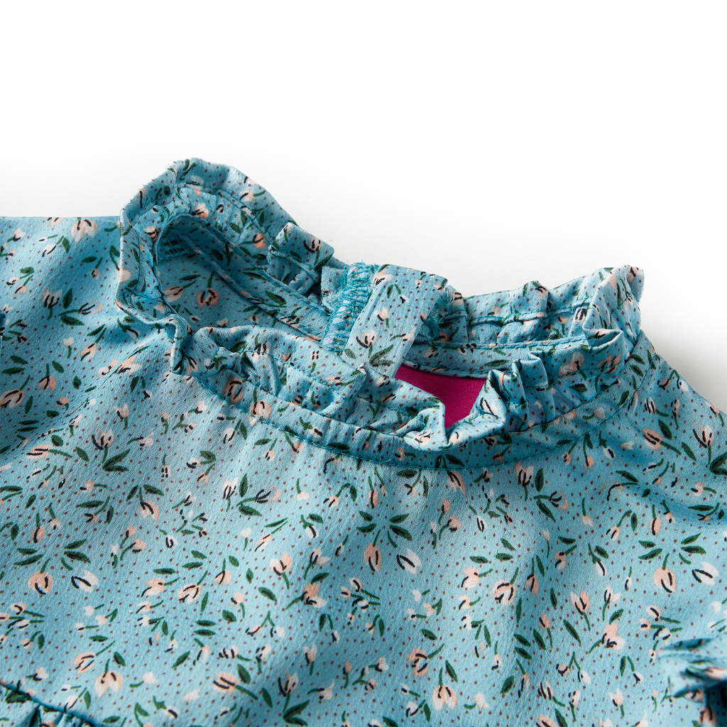 Vidaxl kinderjurk met lange mouwen 104 blauw