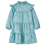 Vidaxl kinderjurk met lange mouwen 116 blauw
