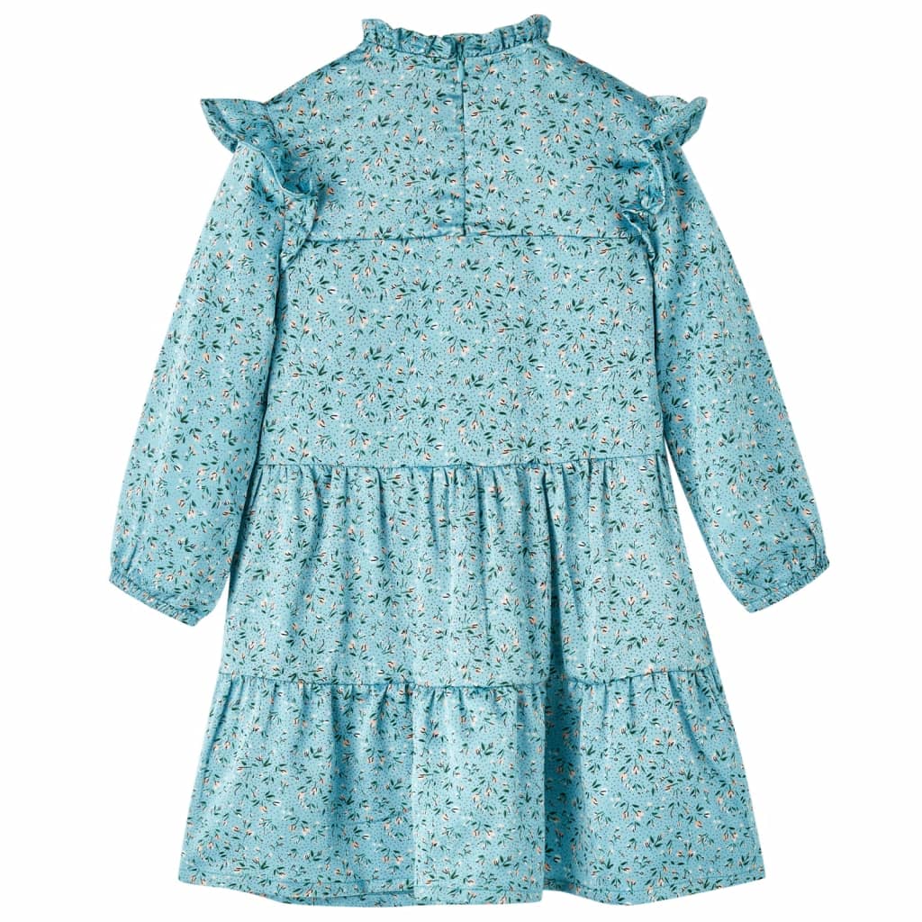Vidaxl kinderjurk met lange mouwen 116 blauw