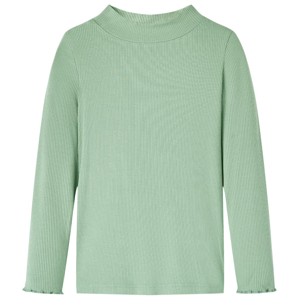 VidaXL Kindershirt met lange mouwen lage col 104 donkermintkleurig