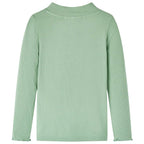 VidaXL Kindershirt met lange mouwen lage col 104 donkermintkleurig