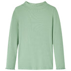 VidaXL Kindershirt met lange mouwen lage col 116 donkermintkleurig
