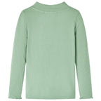 Vidaxl kindershirt met lange mouwen lage col 128 donkermintkleurig