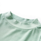 Vidaxl kindershirt met lange mouwen lage col 128 donkermintkleurig