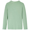 Vidaxl kindershirt met lange mouwen lage col 140 donkermintkleurig