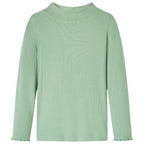Vidaxl kindershirt met lange mouwen lage col 140 donkermintkleurig