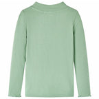 Vidaxl kindershirt met lange mouwen lage col 140 donkermintkleurig