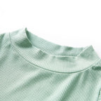 Vidaxl kindershirt met lange mouwen lage col 140 donkermintkleurig