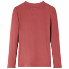 Vidaxl kindershirt met lange mouwen en lage col 104 roodbruin