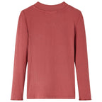 Vidaxl kindershirt met lange mouwen en lage col 140 roodbruin