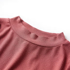 Vidaxl kindershirt met lange mouwen en lage col 140 roodbruin