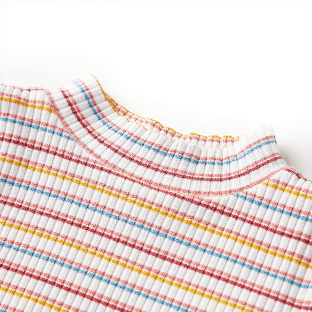 Vidaxl kindershirt met lange mouwen 104 gestreept ecru