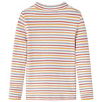 Vidaxl kindershirt met lange mouwen 128 gestreept ecru